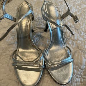 Ralph Lauren, silver, strapy, heels